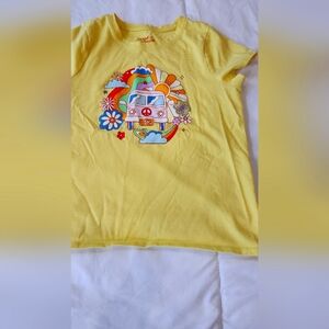 Girls yellow hippie tshirt